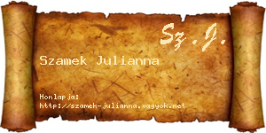 Szamek Julianna névjegykártya