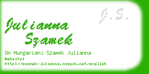 julianna szamek business card